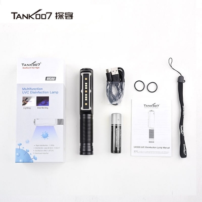 TANK007探客UV300紫外線消毒燈 家用便攜傾斜自動感應帶照明LED紫外線殺菌消毒